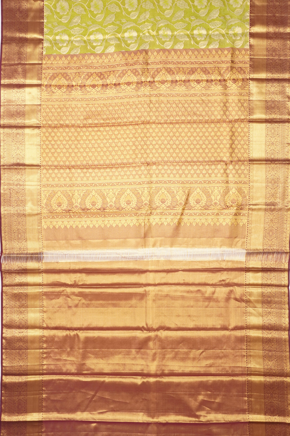 Taranga Kanchi Silk Tissue Brocade Pastel Green Saree