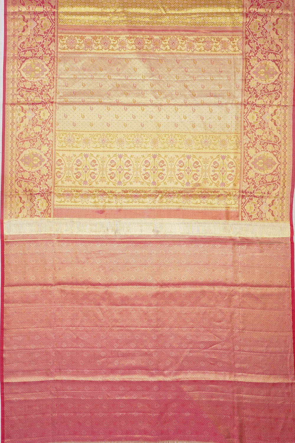 Taranga Kanchi Silk Tissue Brocade Gold Saree