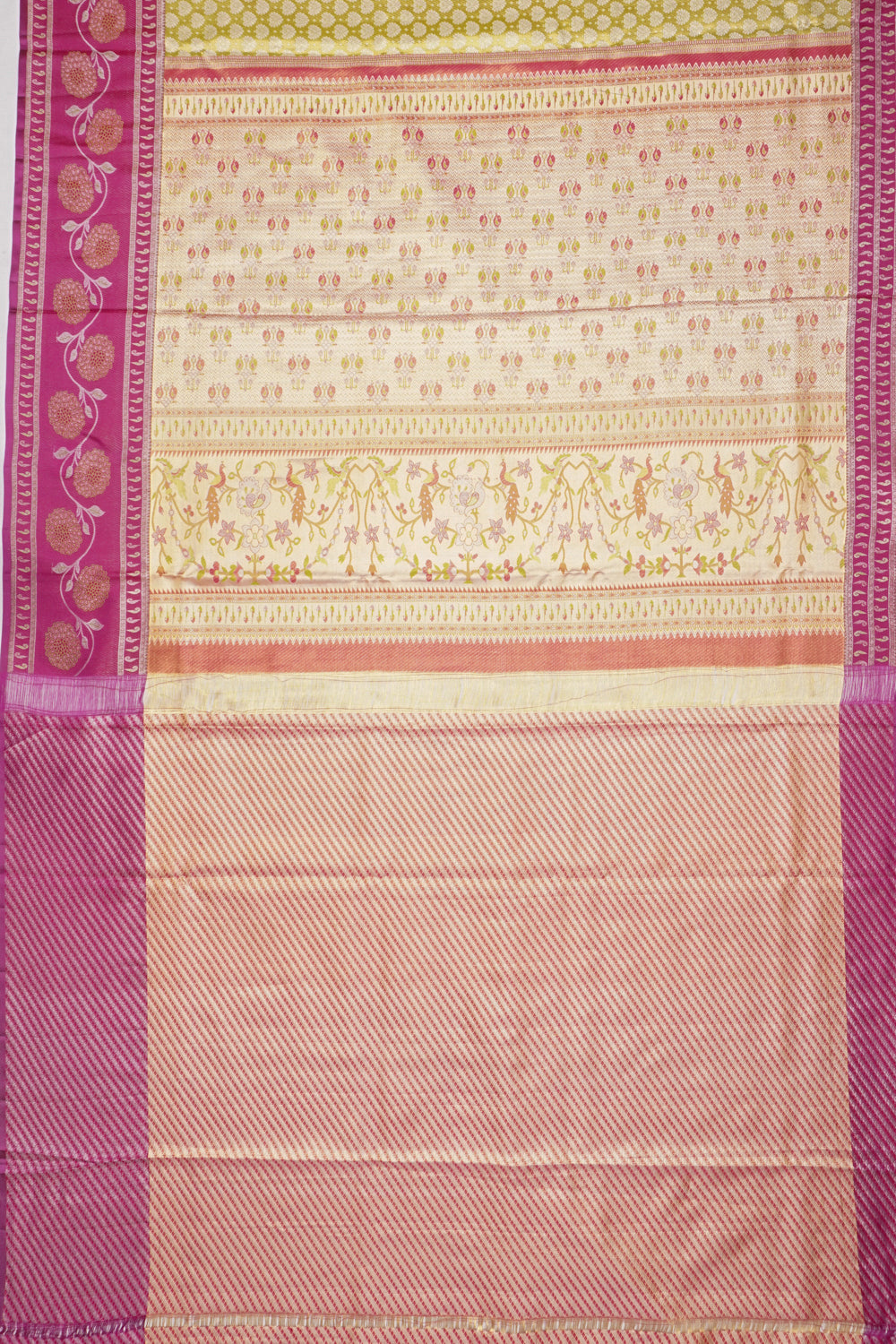 Taranga Kanchi Silk Tissue Brocade Gold Saree
