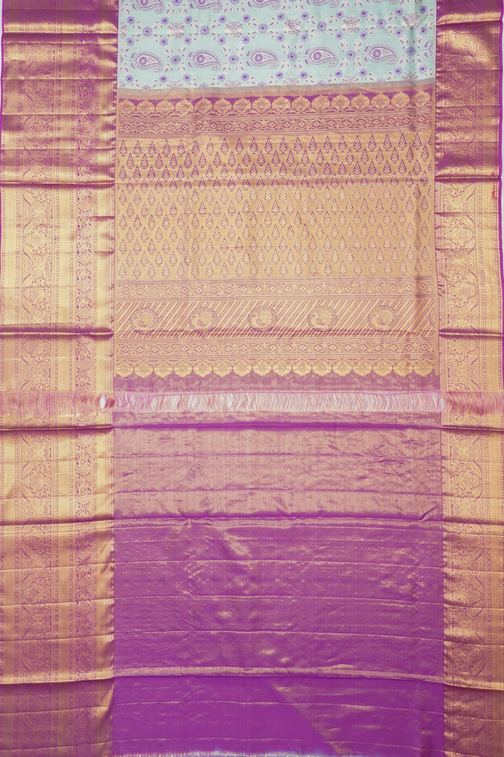 Taranga Kanchi Silk Tissue Brocade Sky Blue Saree