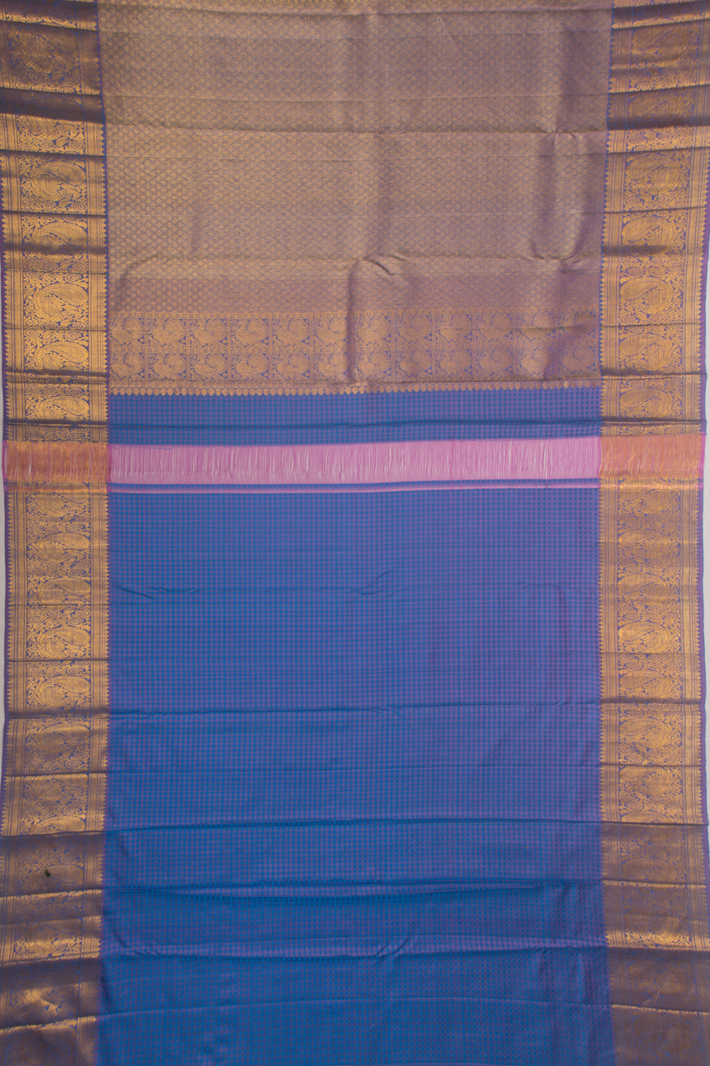 Kanchipuram Silk Brocade Grey Saree