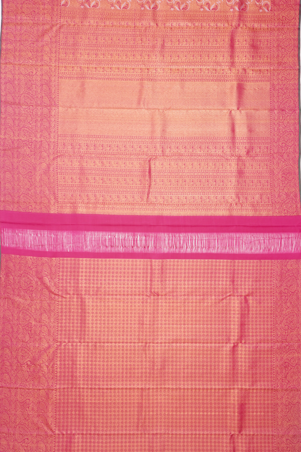 Kanchipuram Silk Brocade Pink Saree