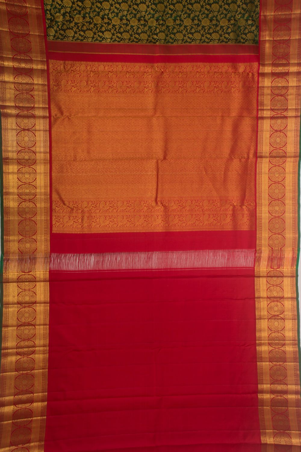 Kanchipuram Silk Brocade Green Saree