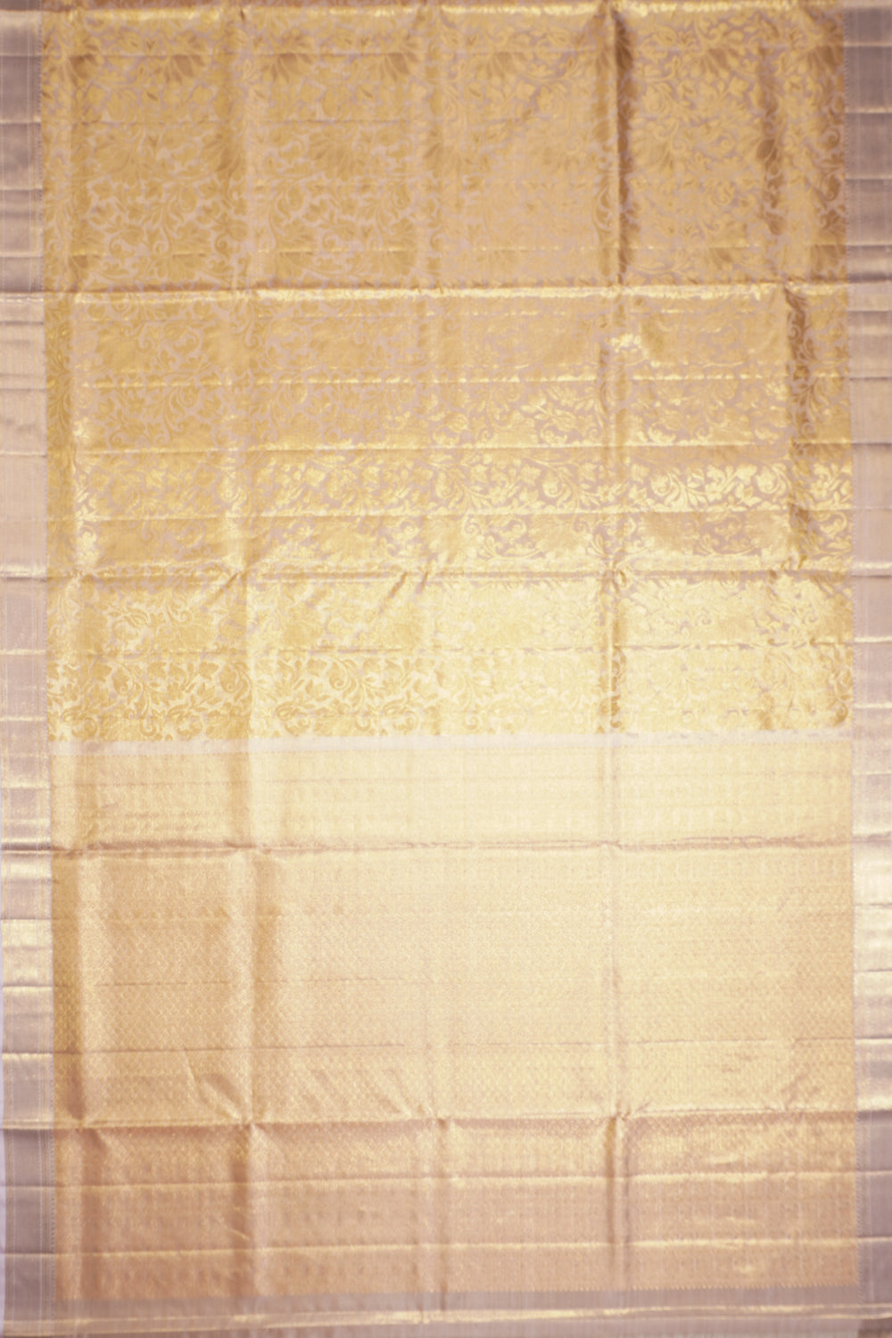 Kanchipuram Silk Tissue Brocade Gold Saree