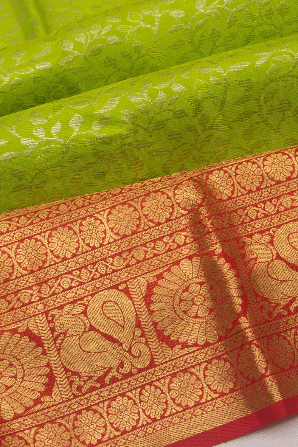 Taranga Kanchi Silk Brocade Green Saree