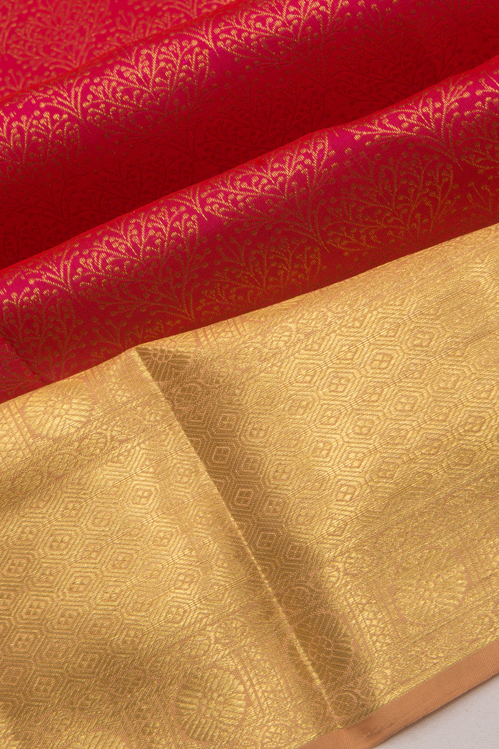 Kanchipuram Silk Brocade Pink Saree