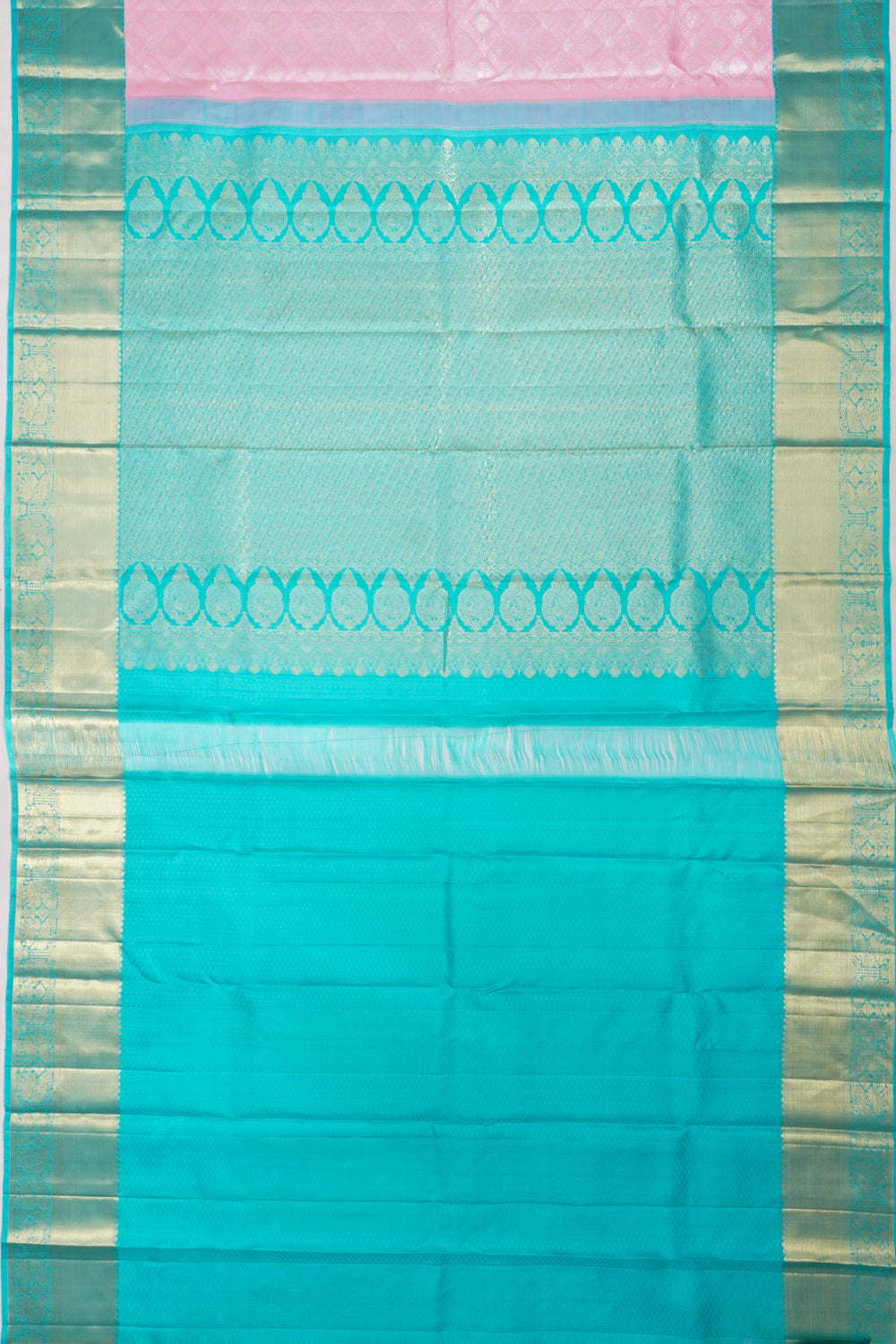 Taranga Kanchi Silk Brocade Pastel Pink Saree