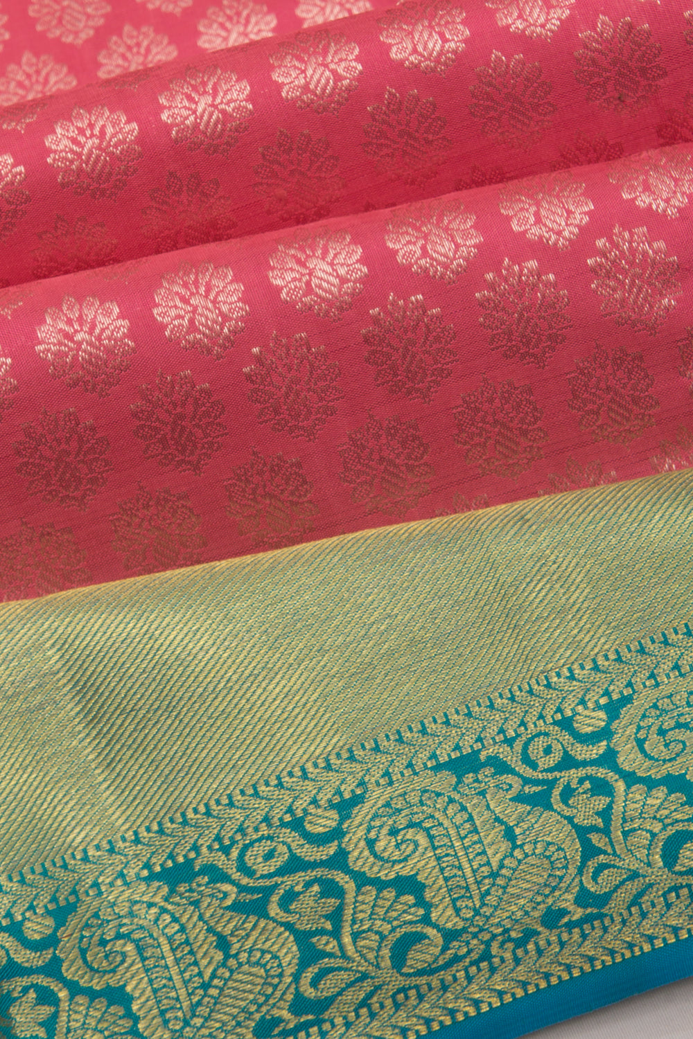 Kanchipuram Silk Brocade Pink Saree