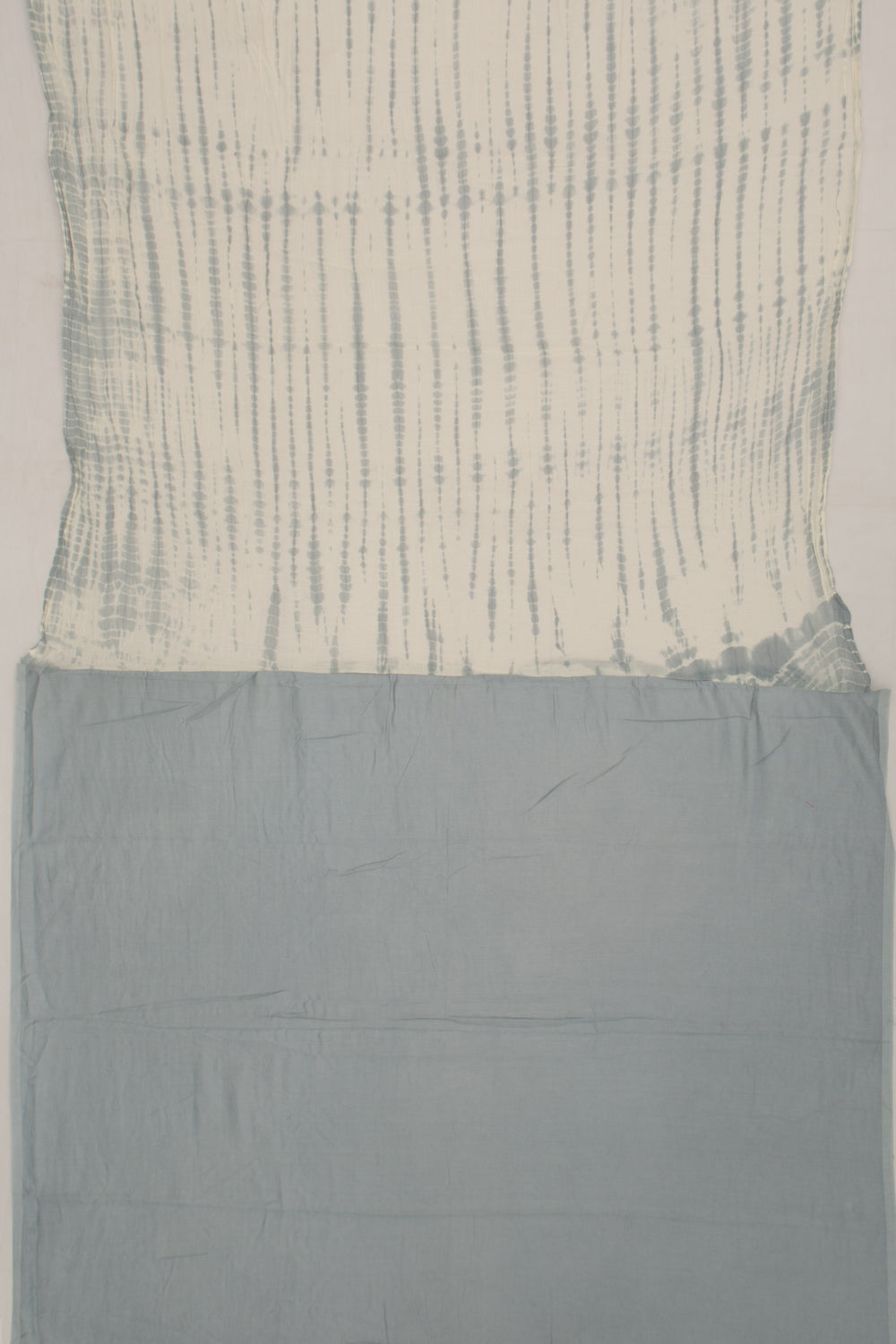 Chanderi Cotton Batik Printed White Saree