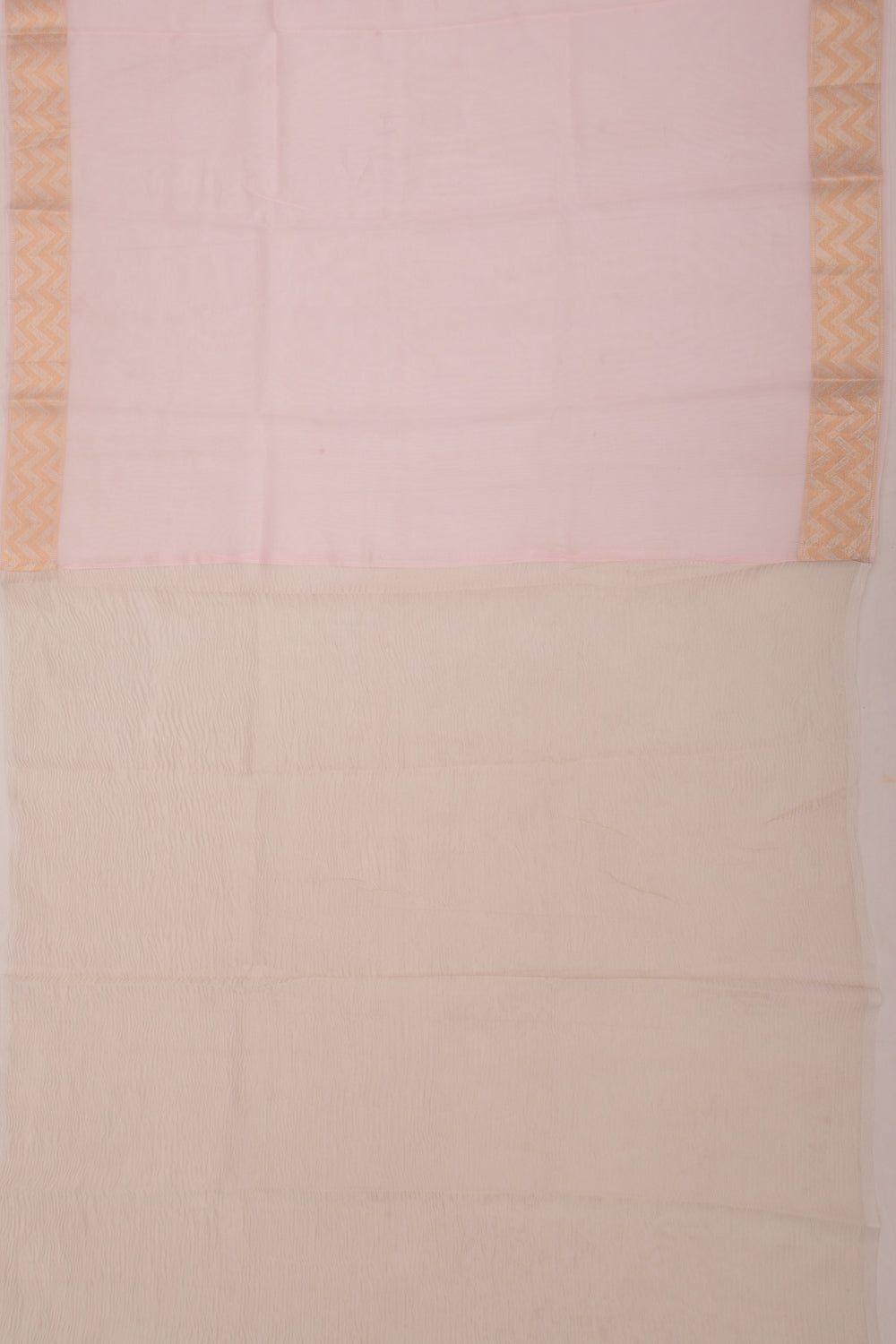 Organza Floral Embroidery Baby Pink Saree