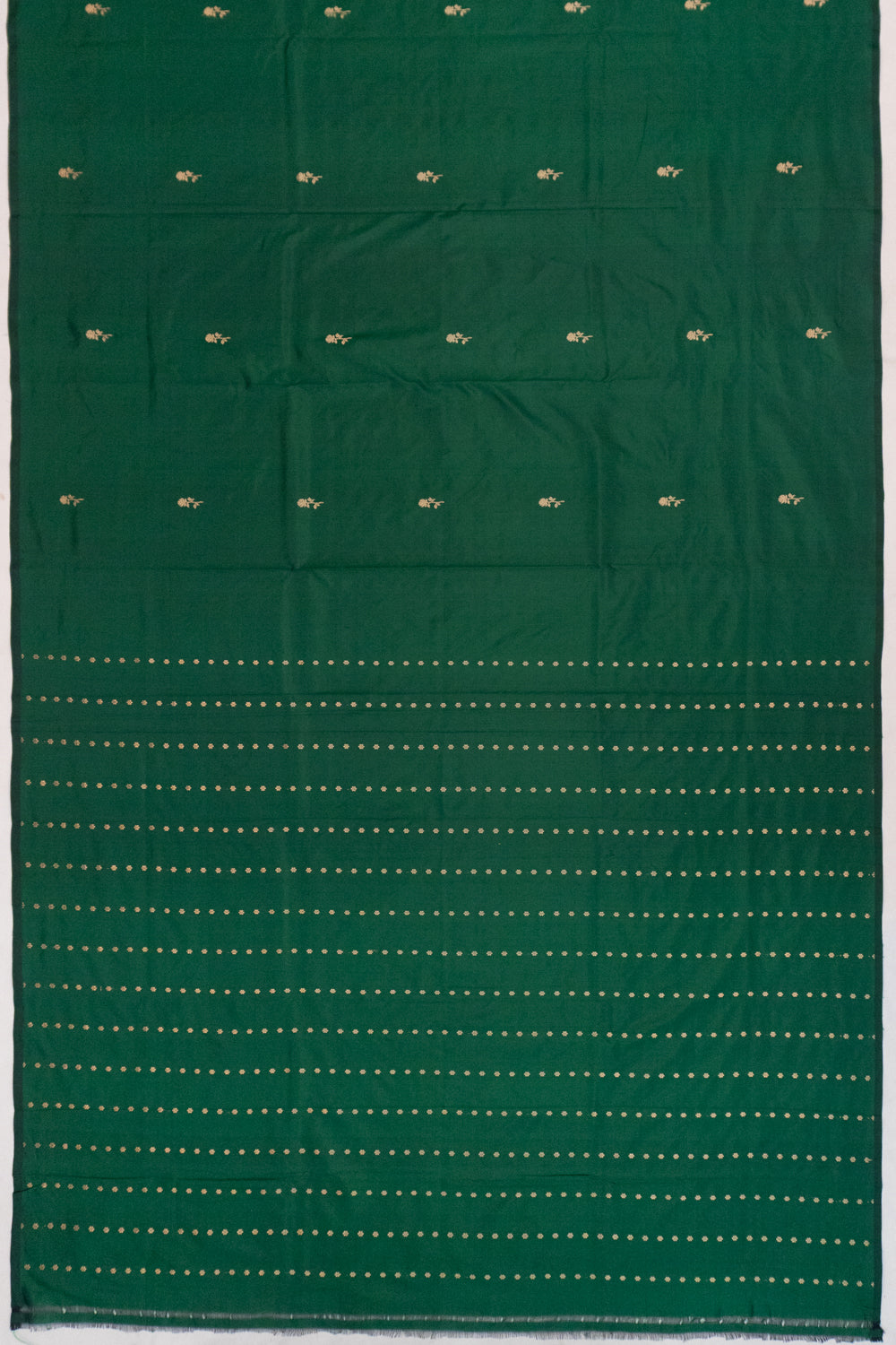 Banarasi Katan Silk Butta Bottle Green Saree