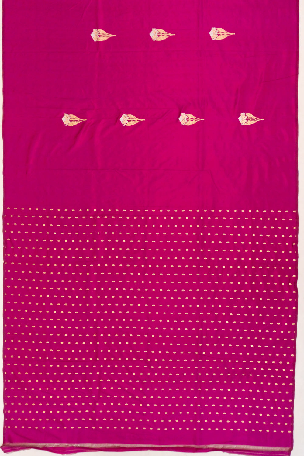 Banarasi Katan Silk Butta Magenta Pink Saree