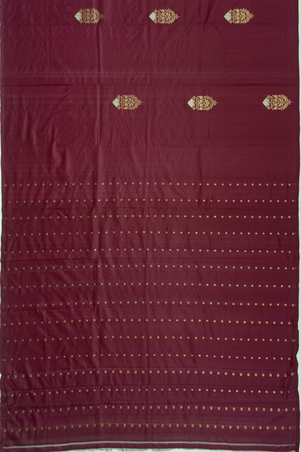Banarasi Katan Silk Butta Dark Burgundy Saree