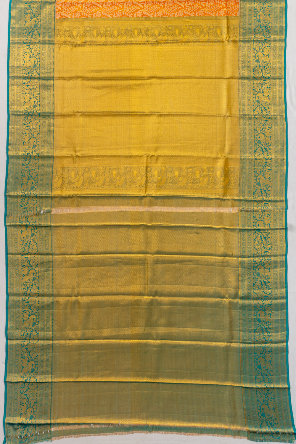 Taranga Kanchi Silk Tissue Brocade Orange Saree