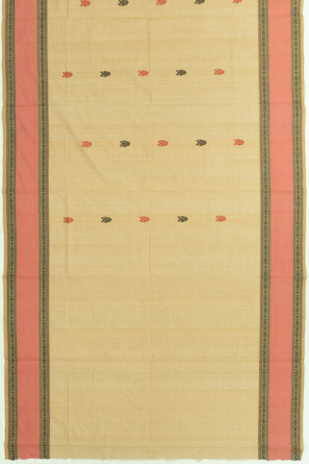 Chettinad Cotton Butta Cream Saree
