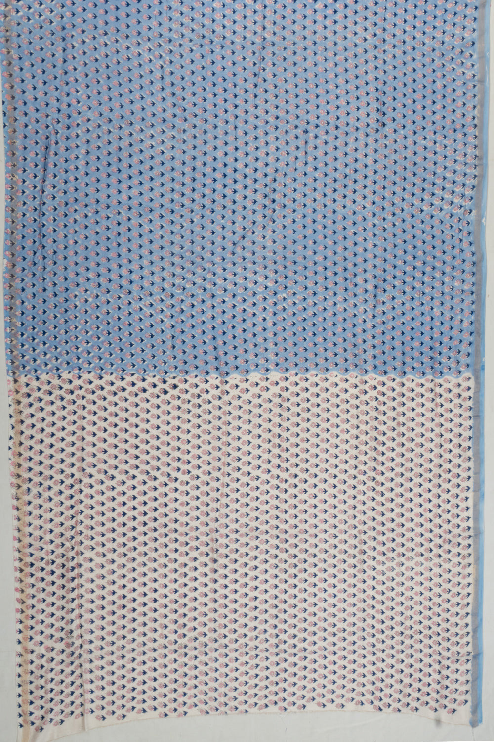 Chanderi Cotton Floral Printed Pastel Blue Saree