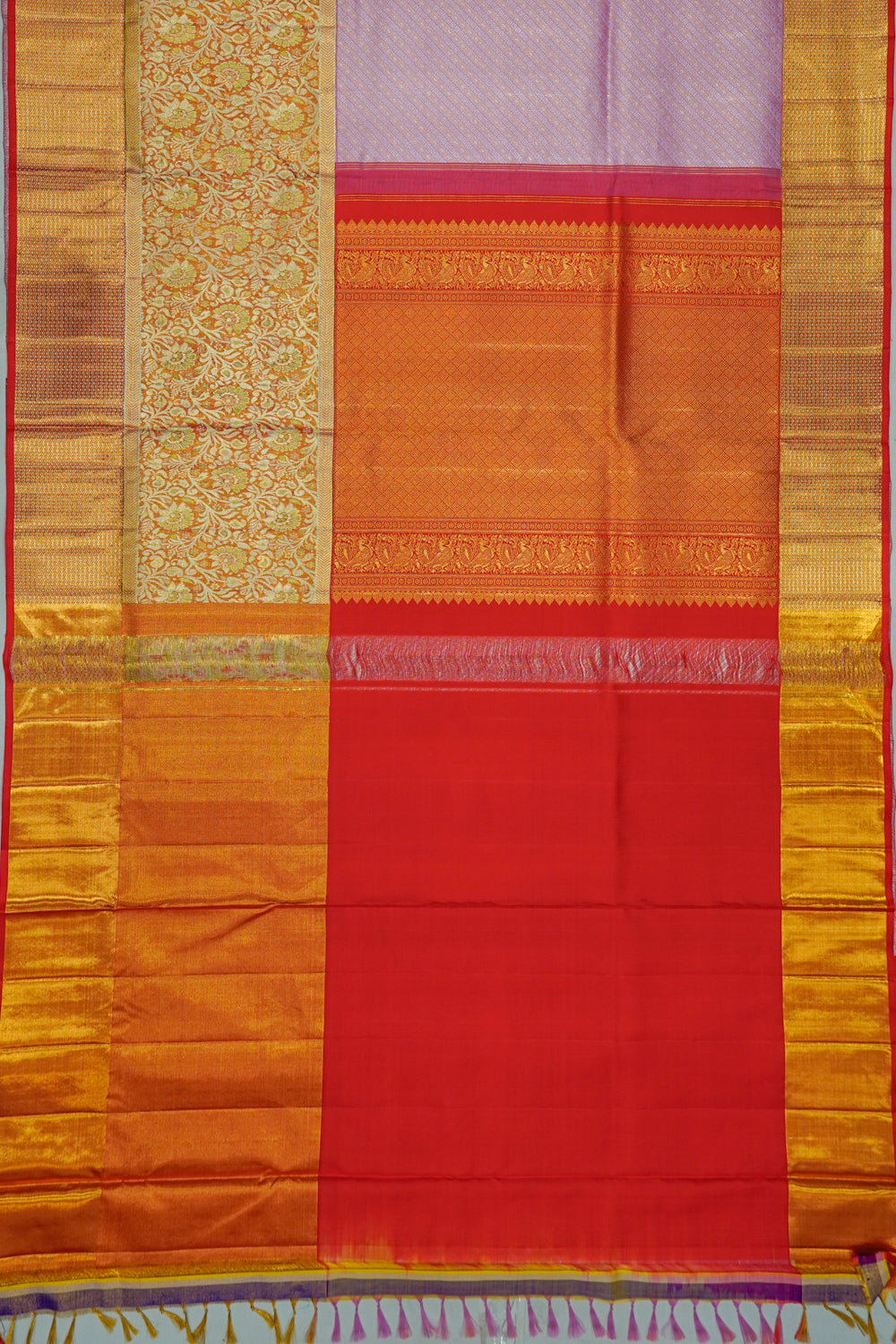 Kanchipuram Silk Brocade Lavender Saree