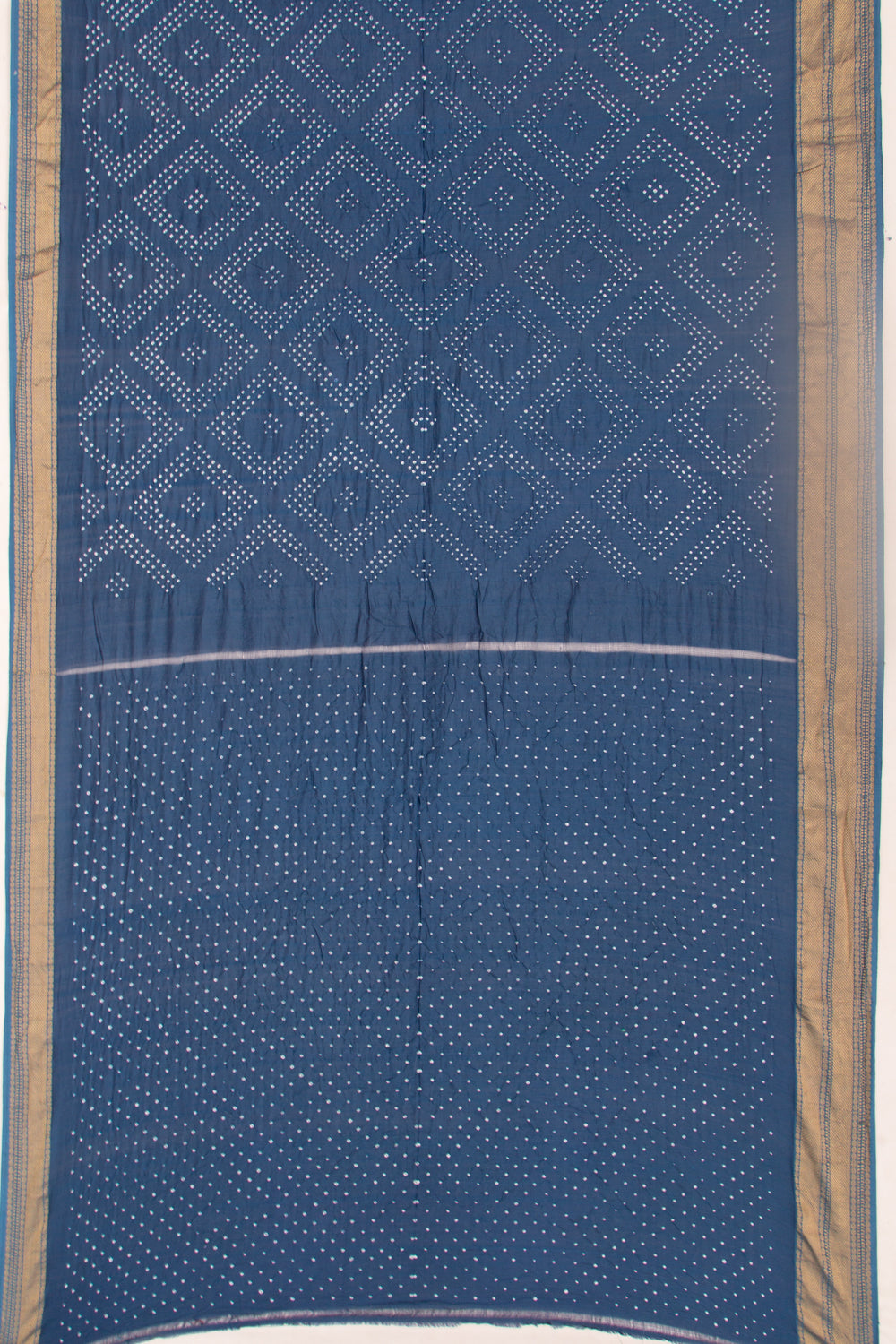 Chiniya Silk Bandhani Blue Saree