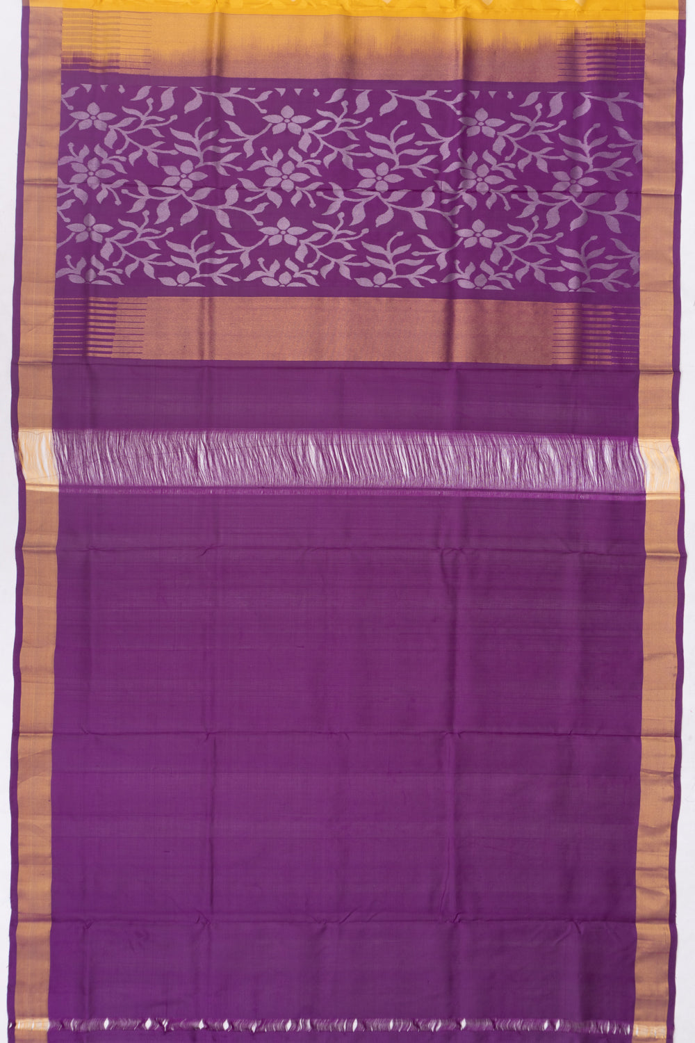 Uppada Silk Jamdani All Over Yellow Saree