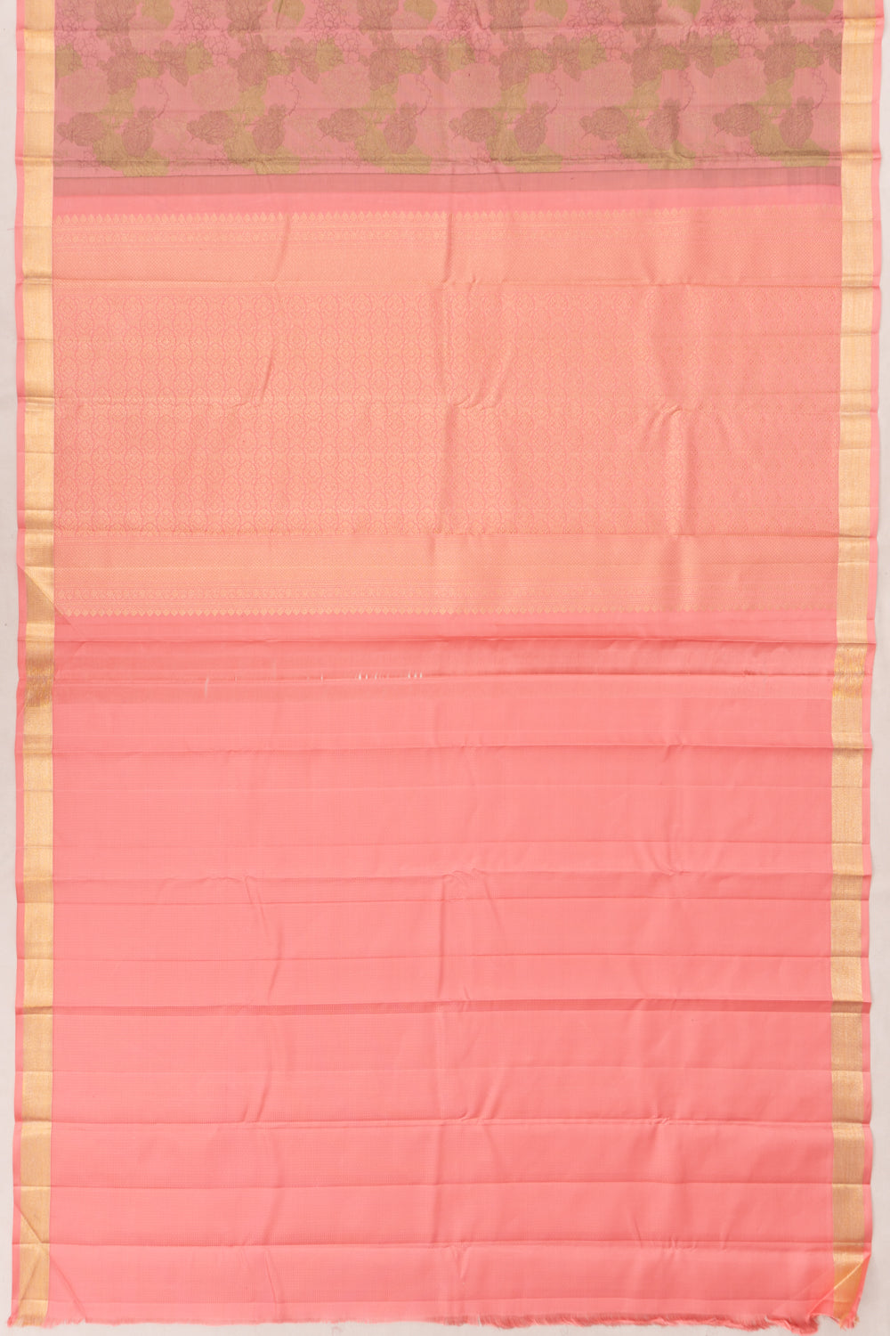 Taranga Kanchi Silk Brocade Peach Saree