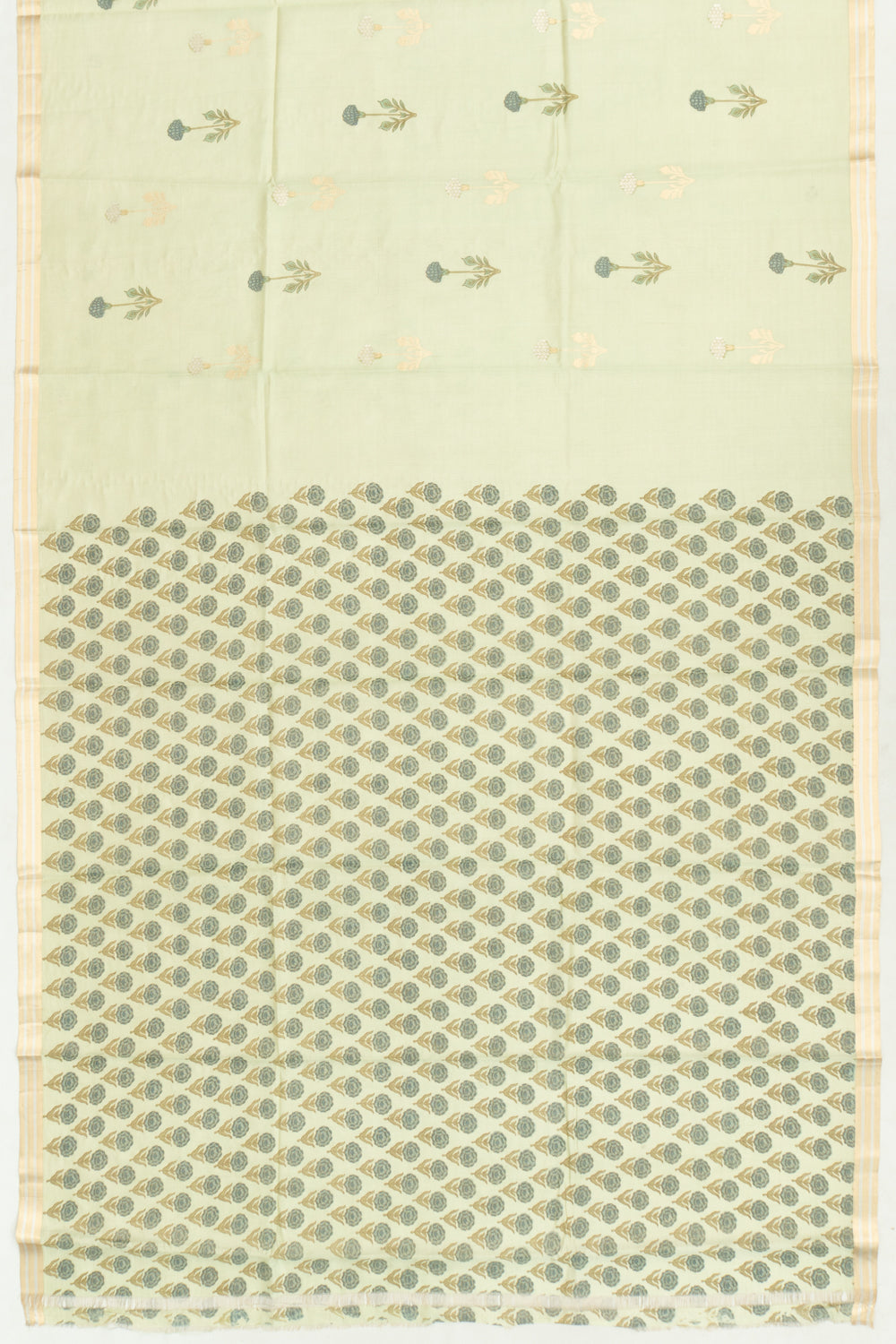 Banarasi Katan Silk Tissue Butta Pista Green Saree