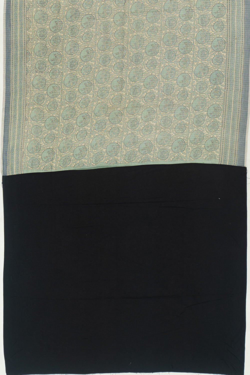 Kota Cotton Ajrak Printed Pastel Green Saree