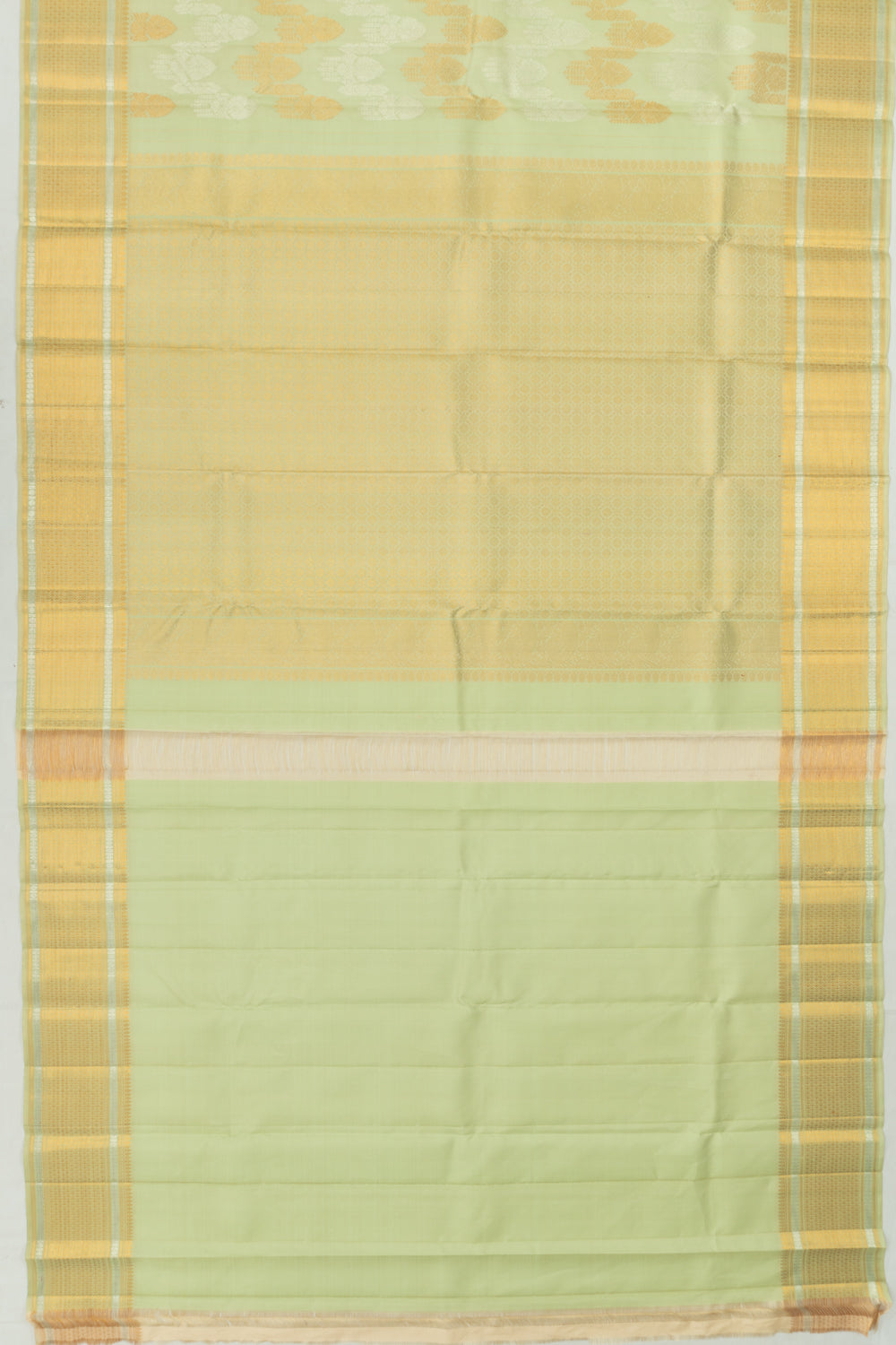 Kanchipuram Silk Jaal Pista Green Saree