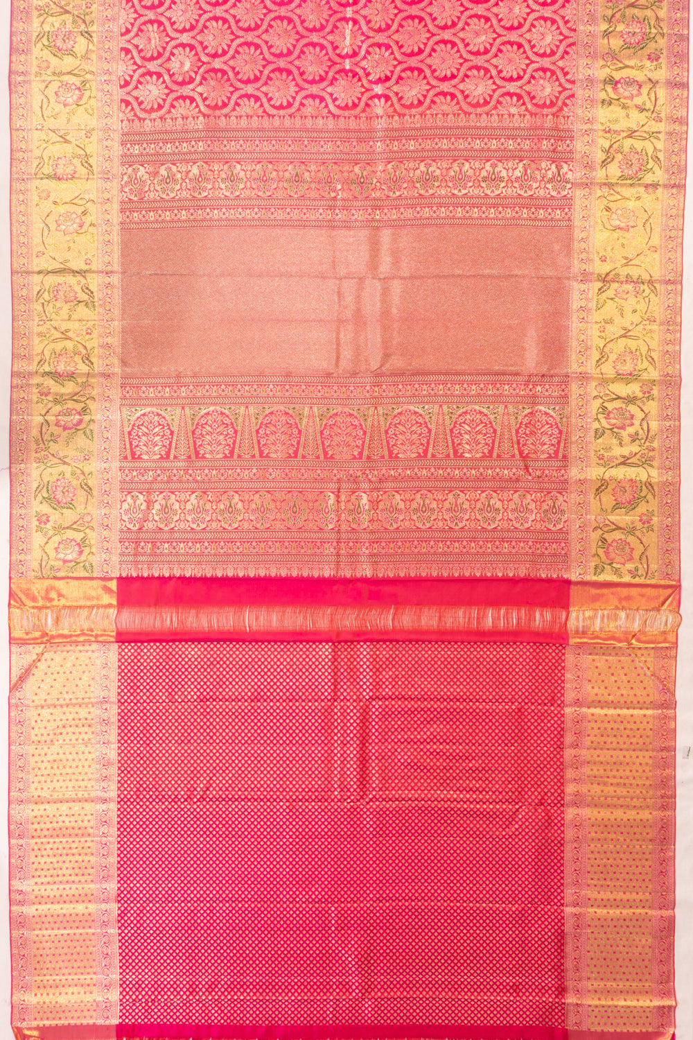 Kanchipuram Silk Brocade Pink Saree