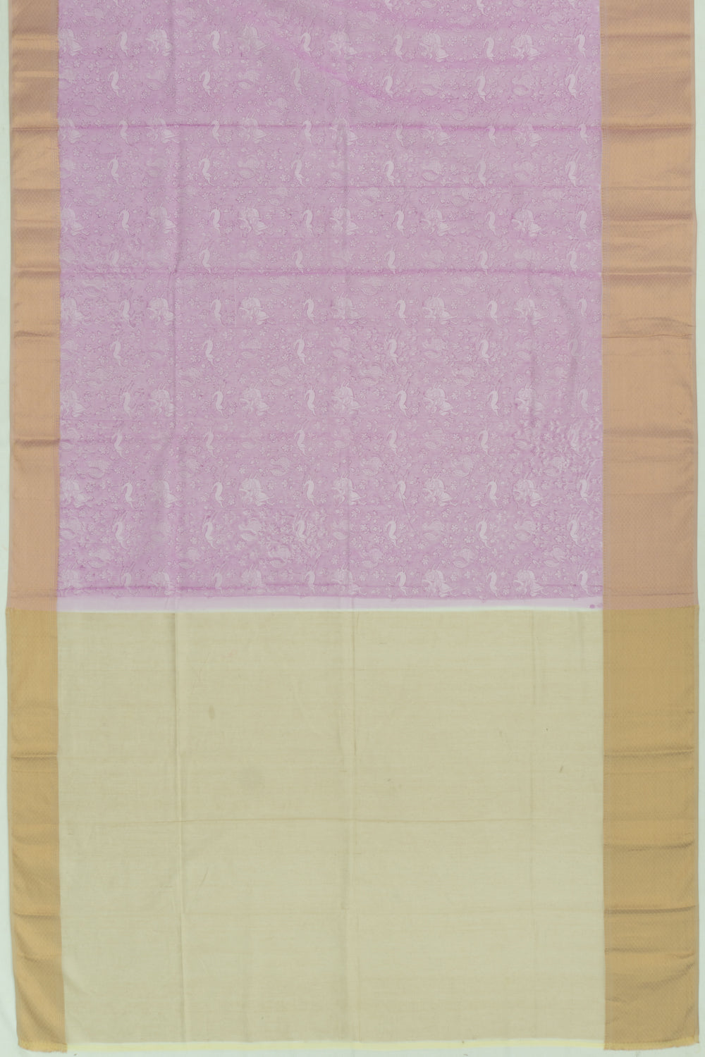 Chanderi Cotton Printed Lavender Saree