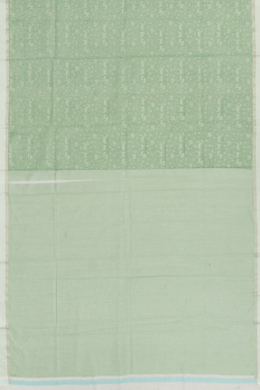 Chanderi Cotton Printed Green Saree