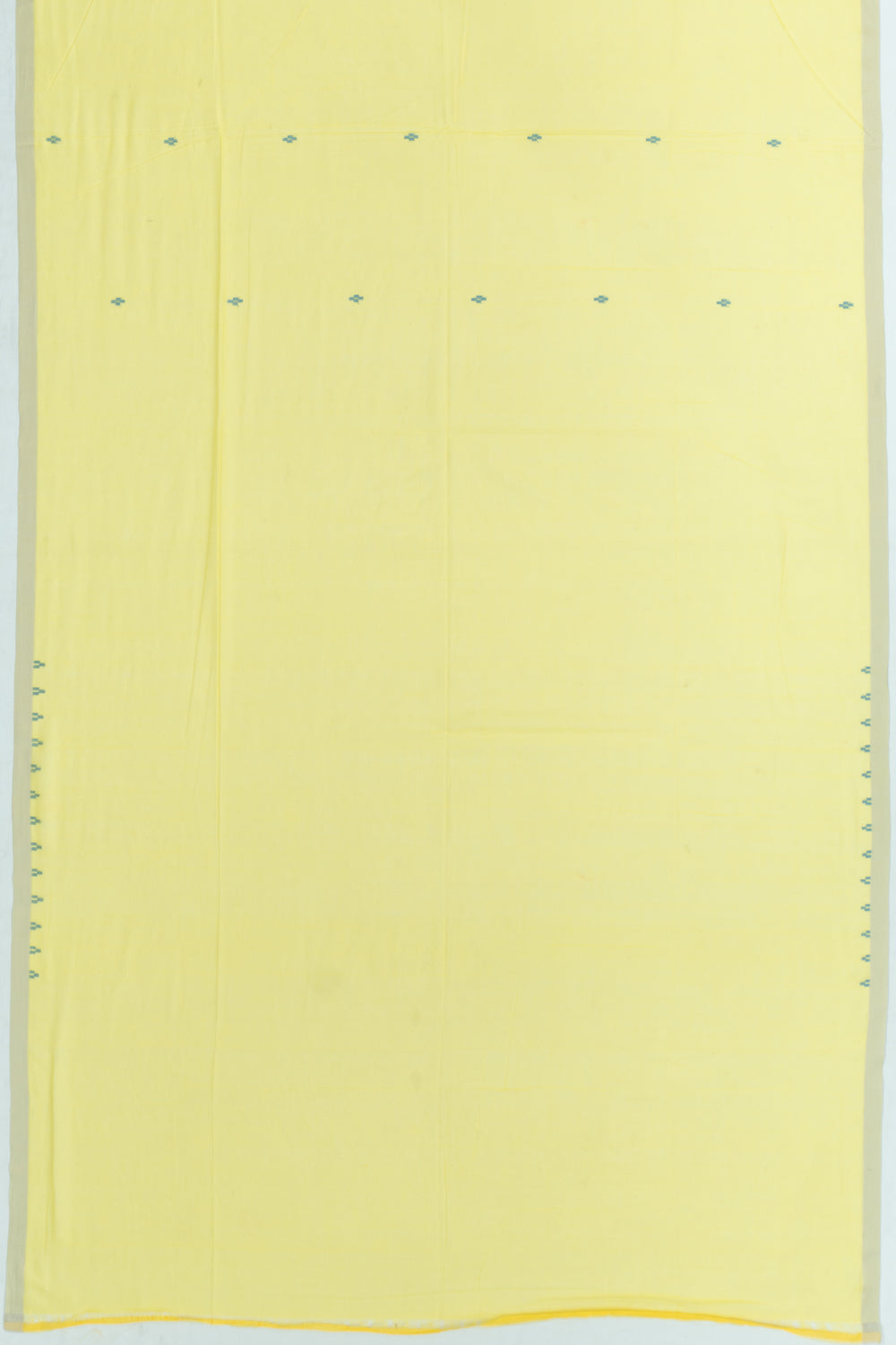 Phulia Cotton Butta Lemon Yellow Saree
