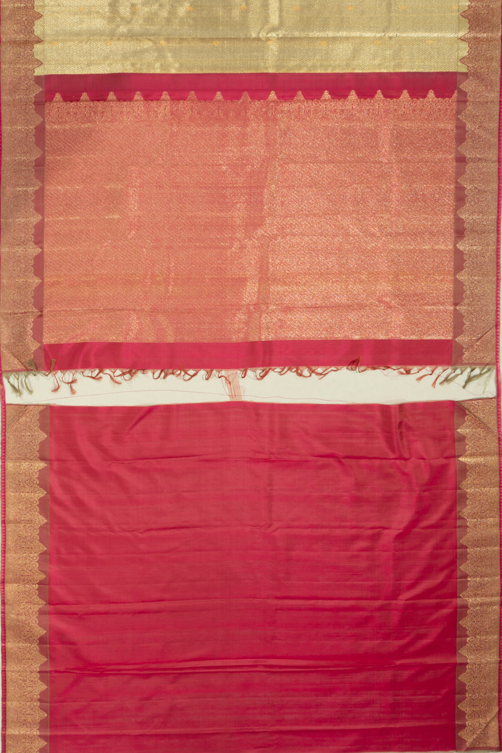 Kanchipuram Silk Tissue Brocade Gold Saree