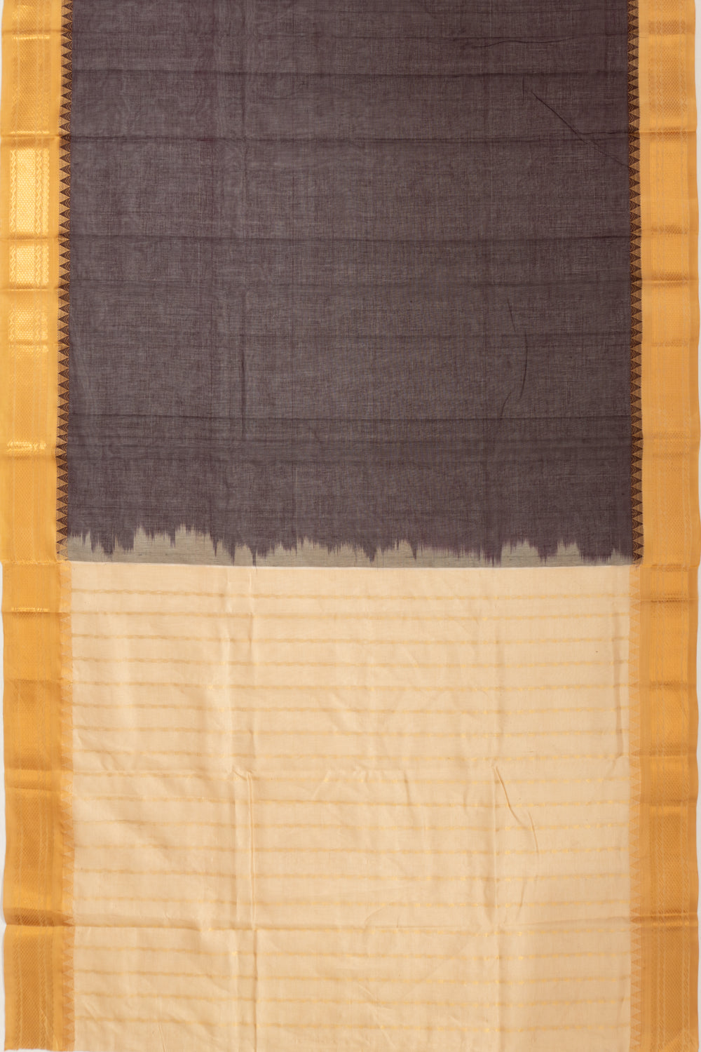 Mangalagiri Cotton Plain Burgundy Saree