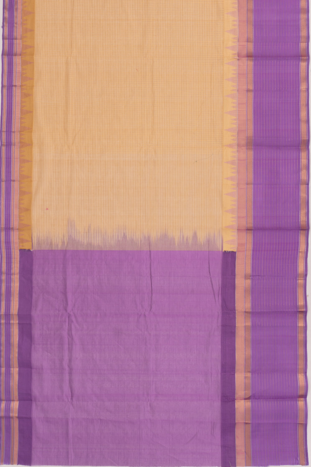 Gadwal Cotton Silk Checks Cream Saree