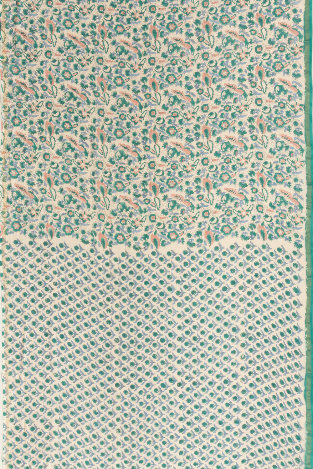 Chanderi Cotton Printed White Saree