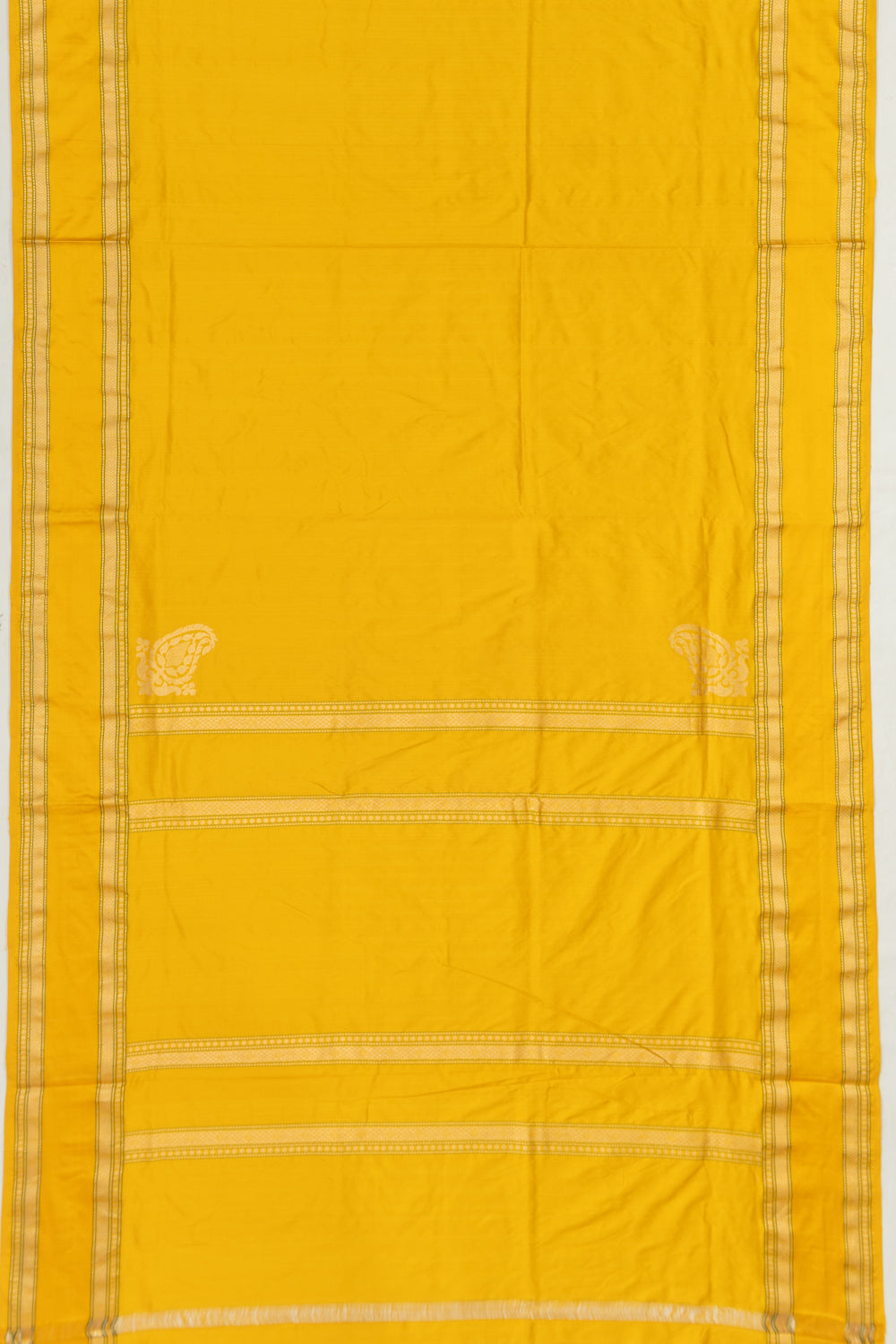 Banarasi Silk Plain Mustard Yellow Saree