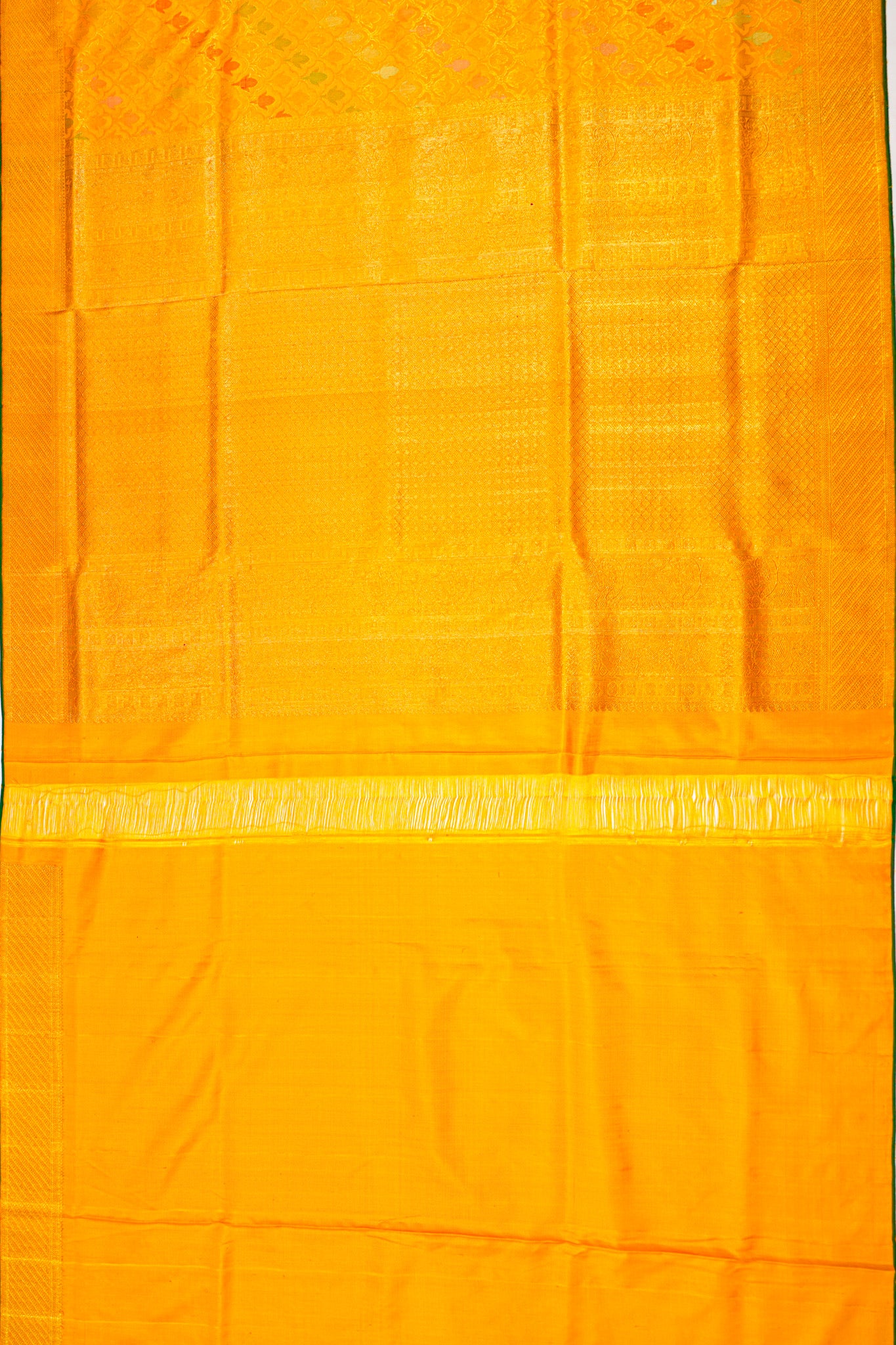 Kanchipuram Silk Brocade Yellow Saree
