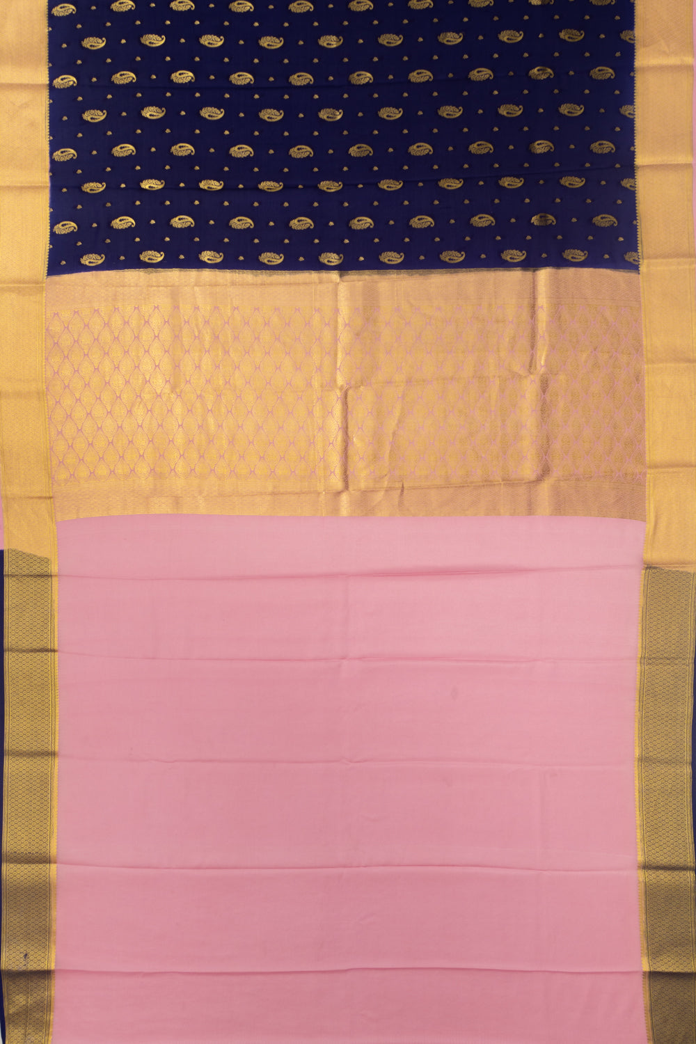 Pure Binny Silk Butta Dark Blue Saree