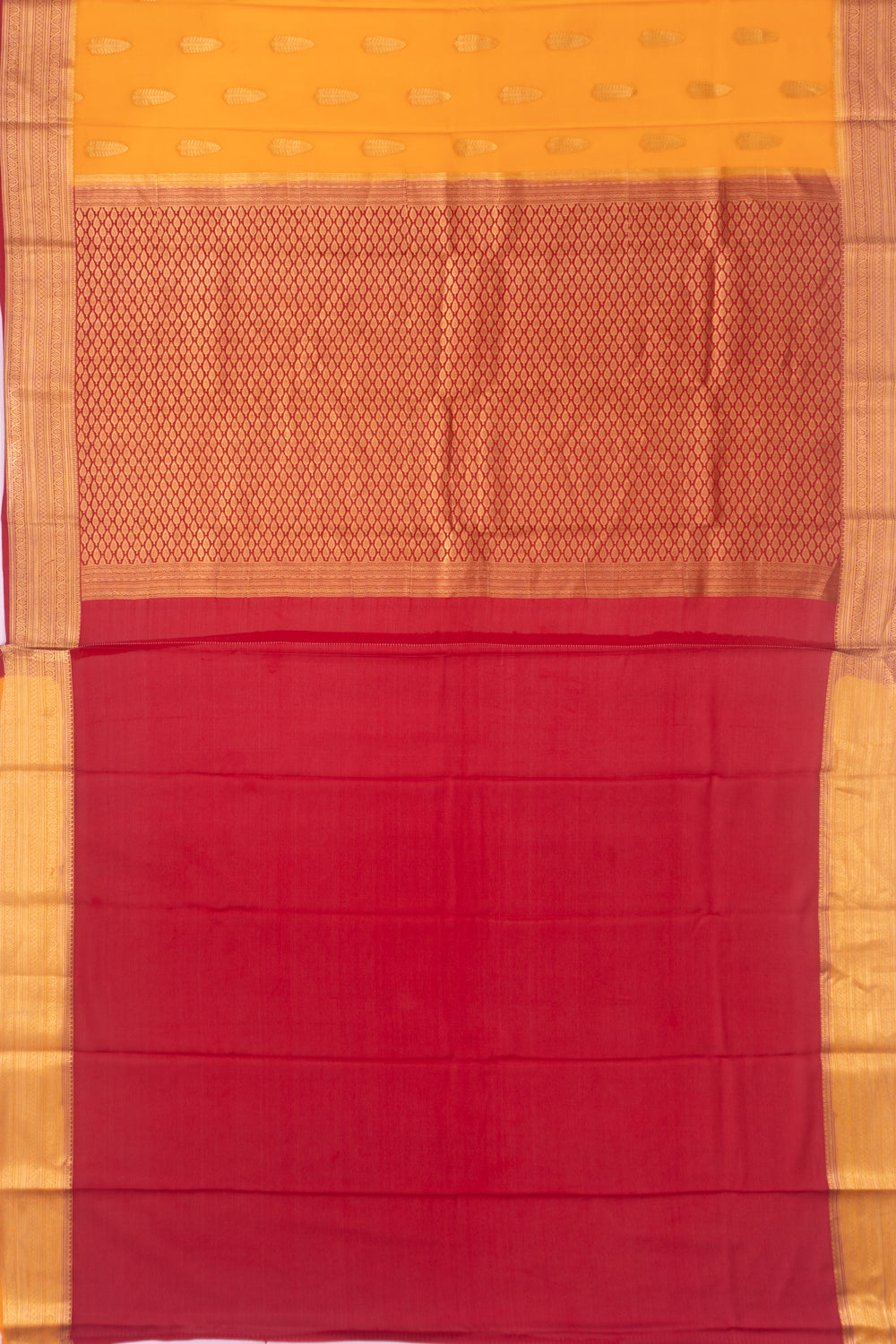 Pure Binny Silk Butta Mustard Yellow Saree