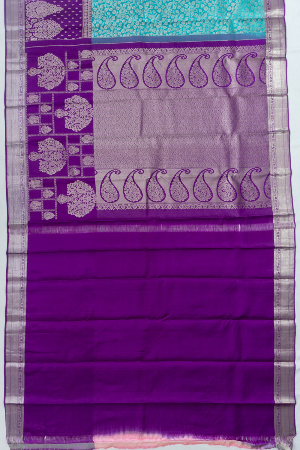Taranga Kanchi Silk Brocade Sky Blue Saree