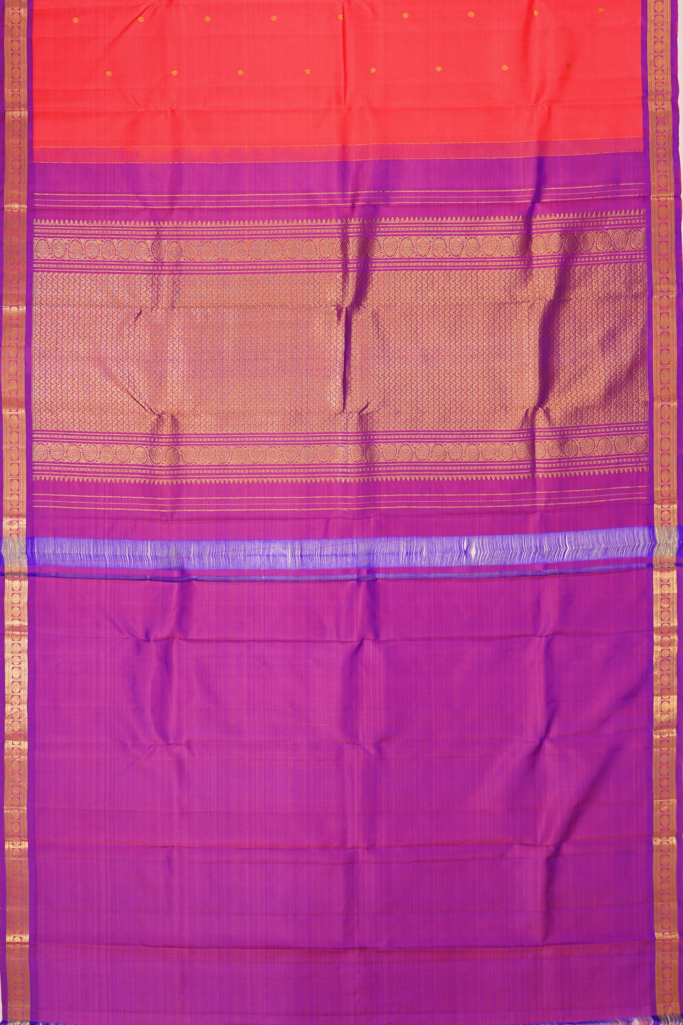 Taranga Kanchi Silk Butta Reddish Pink Saree