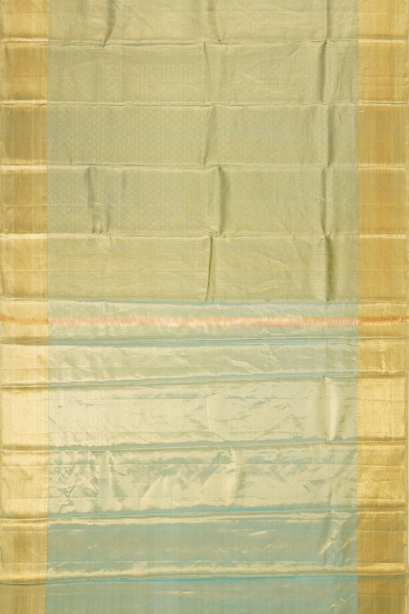 Taranga Kanchi Silk Tissue Diagonal Lines Sky Blue Saree