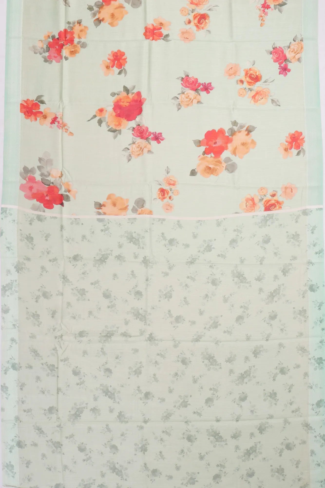 Kankatala Chanderi Silk Floral Printed Mint Green Saree g2