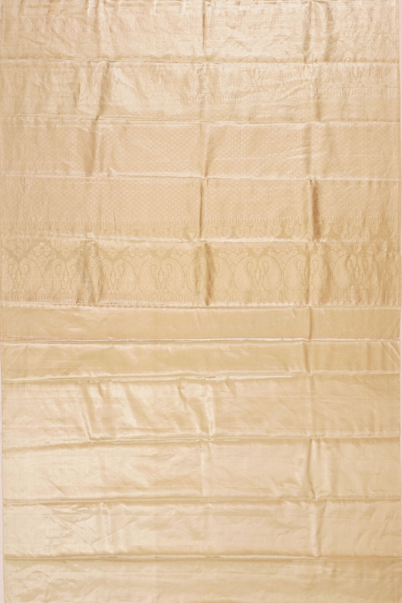 Taranga Kanchi Silk Tissue Lines Silver Saree