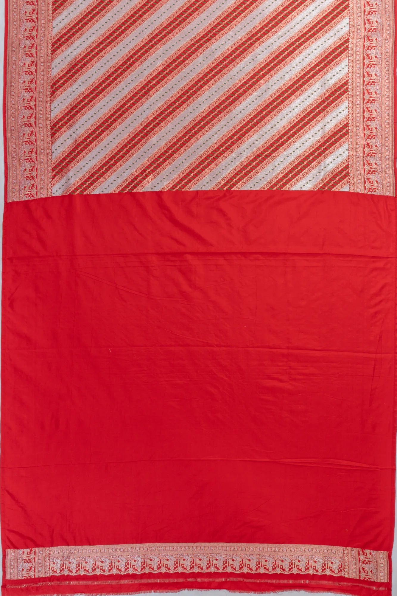 Banarasi Silk Leheriya Red Saree