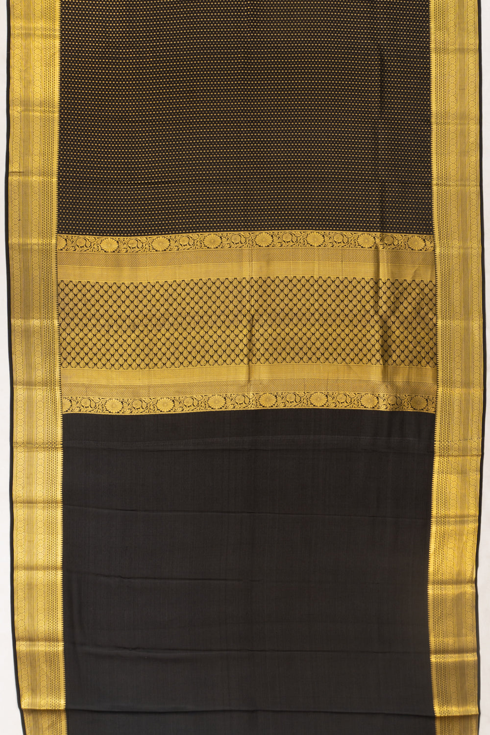 Mysore Silk Brocade Black Saree
