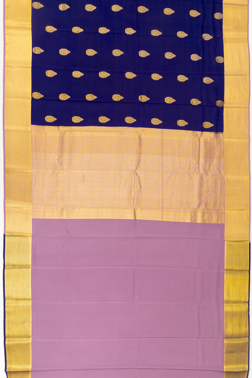 Mysore Silk Butta Dark Blue Saree