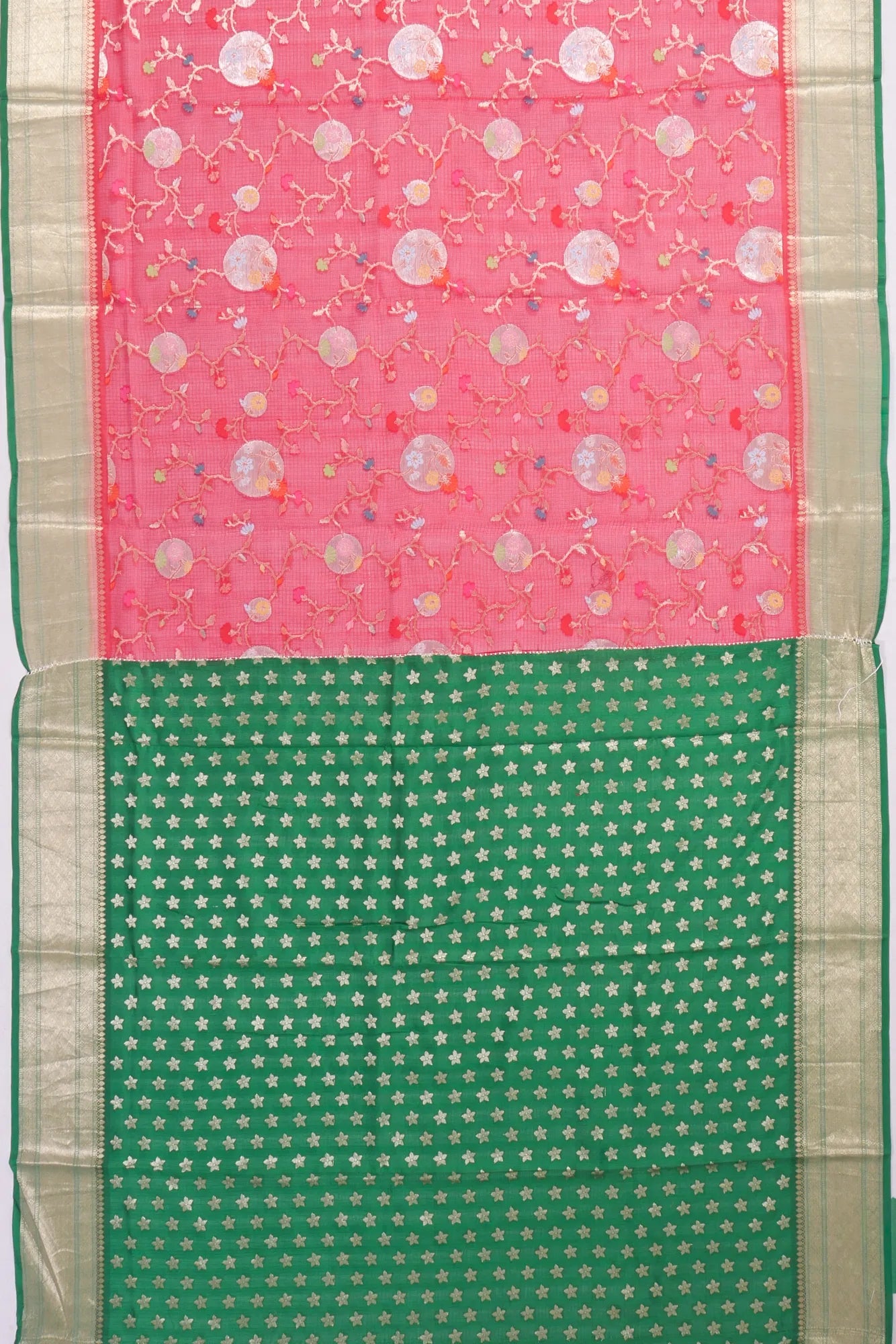 Kankatala Kota Soft Silk Jaal Red Saree g2