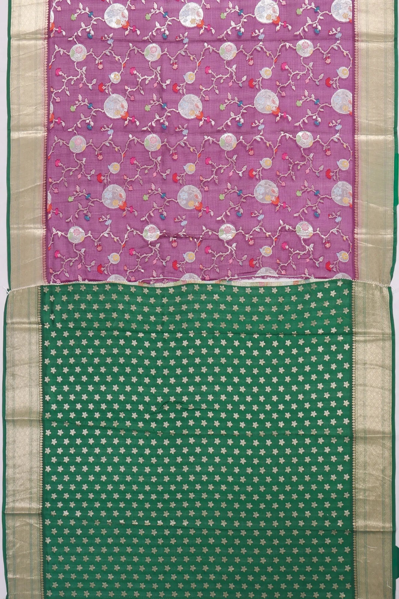 Kankatala Kota Soft Silk Jaal Purple Saree g2