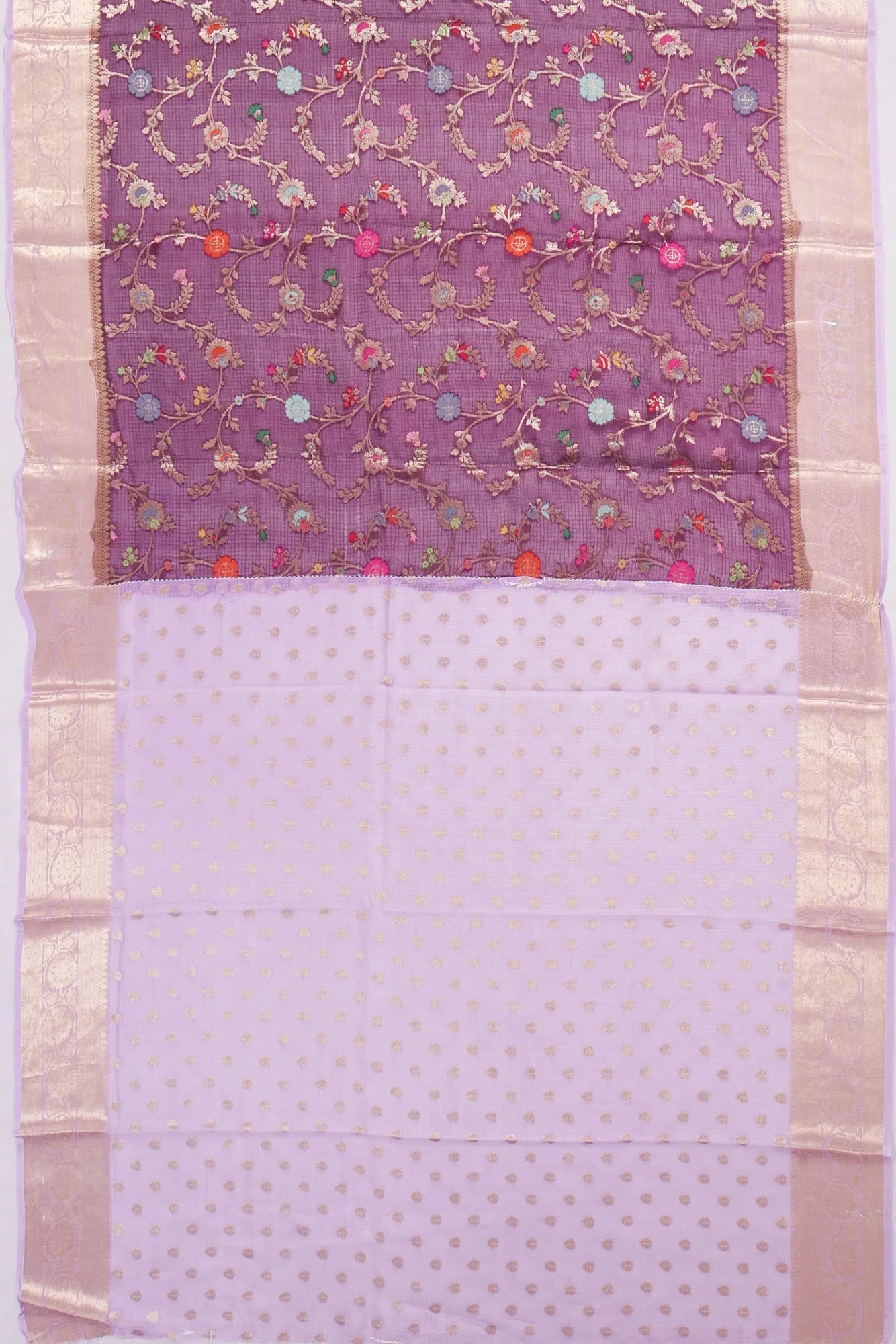 Kankatala Kota Soft Silk Jaal Purple Saree g2